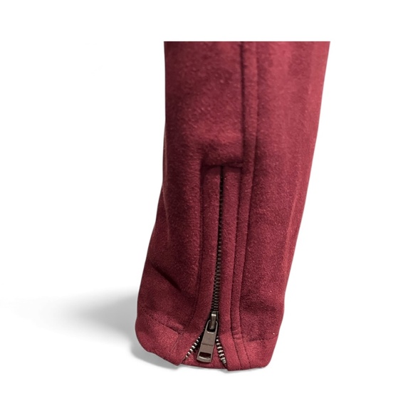 NWOT LA Coalition Burgundy Suede Vegan Leather Jacket S - Picture 6 of 9